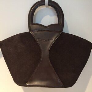Rare Tiffany & Fred suede and leather satchel